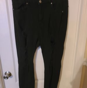 Black jeans with holes